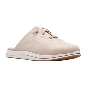 Clarks Women's Breeze Clara Slip On Laced Mule Sneakers Beige Size 11
